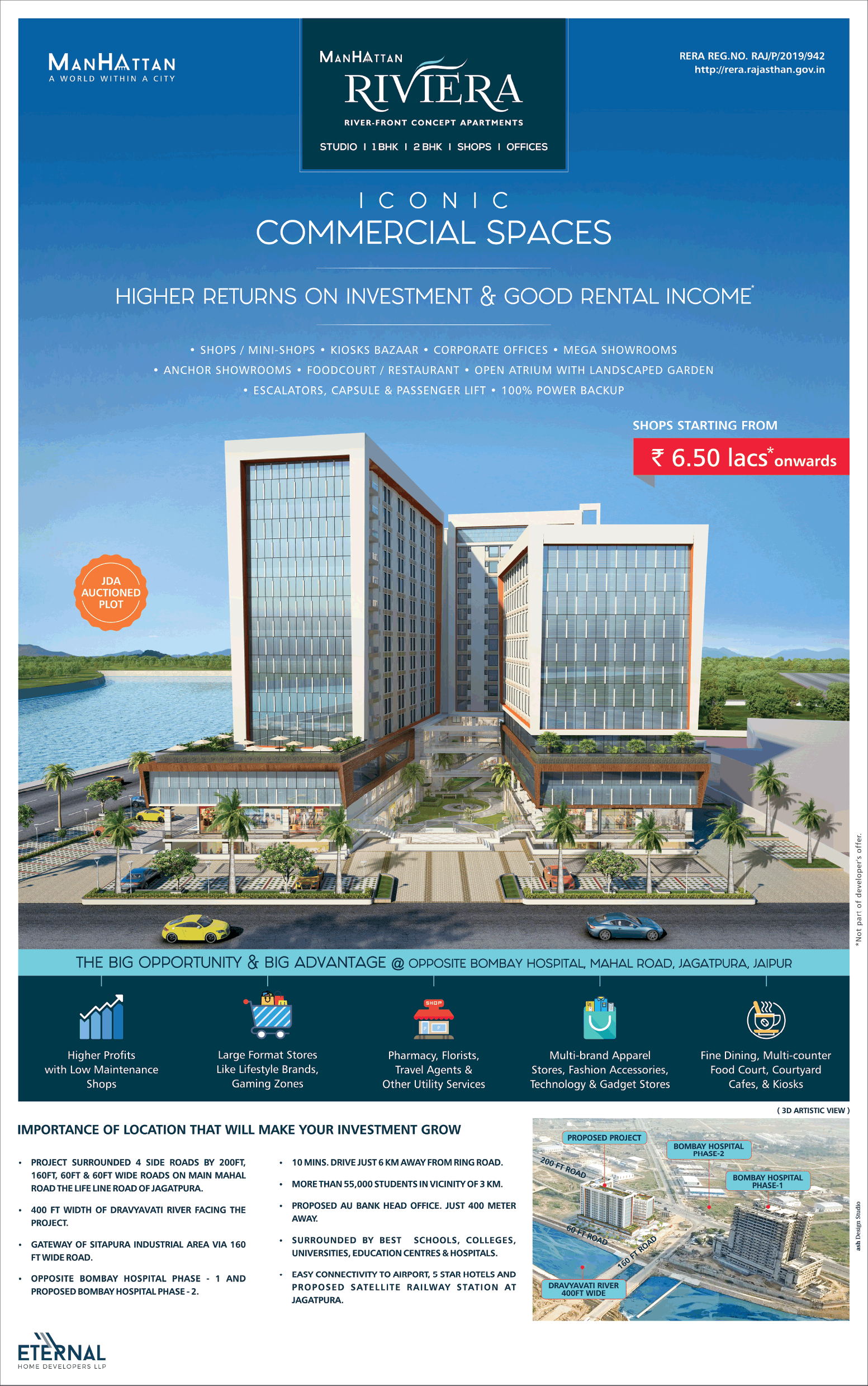 Avail higher returns on investments & good rental income at Manhattan Rivera in Jaipur